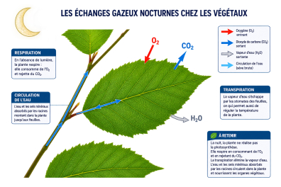 Les échanges gazeux nocturnes chez les végétaux